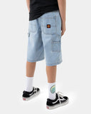 SANTA CRUZ Boys Classic Dot Jean Shorts - LIGHT WASH INDI