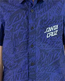 SANTA CRUZ - Bold Stack SS Short Sleeve Button Up Shirt - DARK BLUE