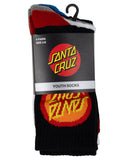 SANTA CRUZ - Bold Shadow Dot Crew Sock - BLACK - WHITE - GMARLE (2-8 YOUTH SOCK BUNDLE)
