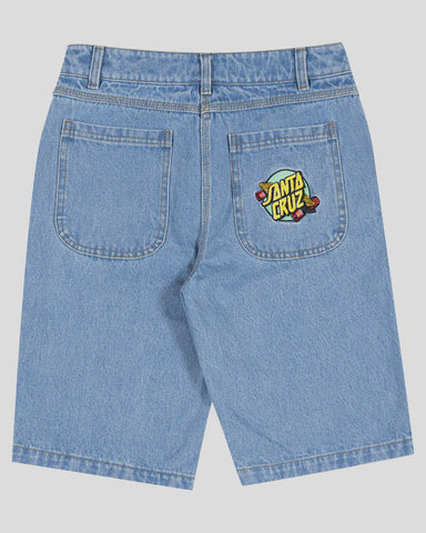 SANTA CRUZ Boys Summer 76 Jean Shorts - MID BLUE