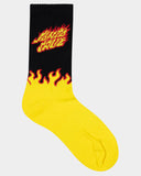 SANTA CRUZ Flaming Stack Crew Sock 2-Pack - YELLOW/BLACK