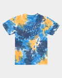 SANTA CRUZ Boys Industrial Dot Mono Tee - BLUE TIE DYE