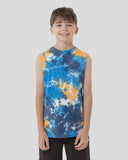 SANTA CRUZ Boys Industrial Dot Mono Muscle - BLUE TIE DYE