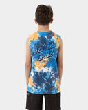 SANTA CRUZ Boys Industrial Dot Mono Muscle - BLUE TIE DYE