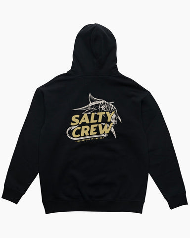 SALTY CREW Hook Up Mid Weight Fleece Hood - BLACK