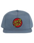 SANTA CRUZ Classic Dot Patch Flat Peak Snap Back - SLATE