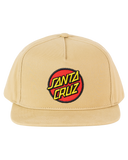 SANTA CRUZ Classic Dot Patch Flat Peak Snap Back - TAN