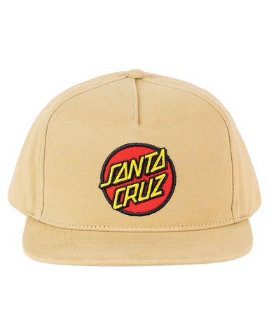 SANTA CRUZ Classic Dot Patch Flat Peak Snap Back - TAN