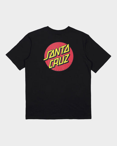 SANTA CRUZ Classic Dot Chest Tee - BLACK