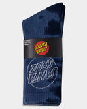 SANTA CRUZ Opus Dot Crew Socks (2-Pack) - BLUE TIE DYE/CONCRETE TIE DYE