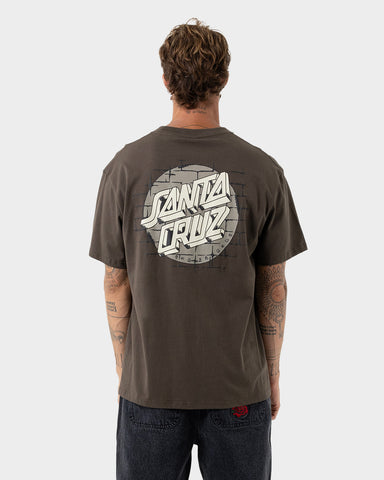 SANTA CRUZ Scrawl Brick Dot Short Sleeve Tee - BROWN