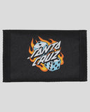 SANTA CRUZ Flaming Dice Velcro Wallet - BLACK