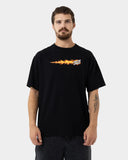 SANTA CRUZ Flaming Dice Dot Flash Tee - BLACK