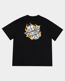 SANTA CRUZ Flaming Dice Dot Flash Tee - BLACK