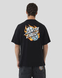 SANTA CRUZ Flaming Dice Dot Flash Tee - BLACK