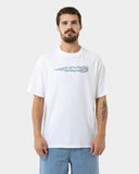 SANTA CRUZ Flaming Dice Dot Flash Tee - WHITE