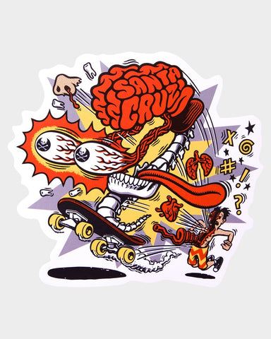 SANTA CRUZ Skate Brain Decal Sticker - RED