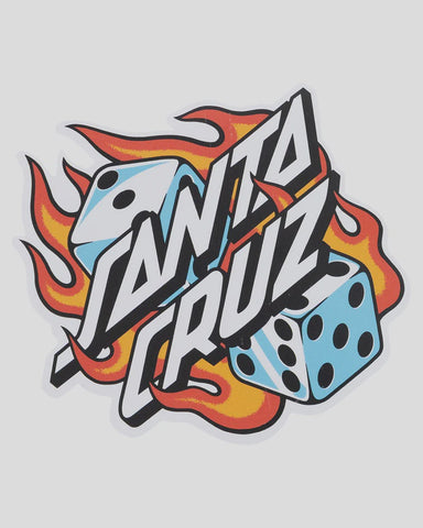 SANTA CRUZ Flaming Dice Dot Matte Sticker - ORANGE
