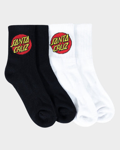 SANTA CRUZ Women's Classic Dot Socks (Size 6-10) - BLACK/WHITE