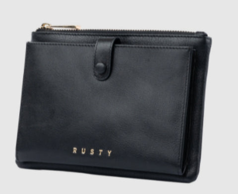 RUSTY Grace Leather Pouch - BLACK 1