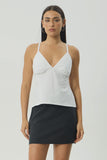 AFENDS Annalise Organic Strappy Top - WHITE