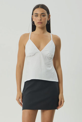 AFENDS Annalise Organic Strappy Top - WHITE