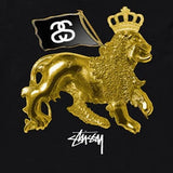 STUSSY Gold Lion Short Sleeve Tee - BLACK