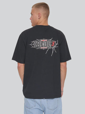 THRILLS Web Of Deceit Oversize Fit Tee - WASHED BLACK