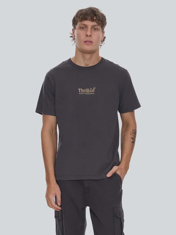 THRILLS Workwear Embroidery Box Fit Tee - DARK CHARCOAL