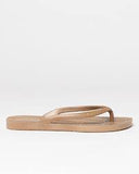 RUSTY Sandbar Ladies Thongs - TAUPE/GOLD