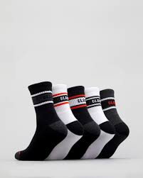 GLOBE Triple Stripe Crew Socks 5 Pack (7-11) - ASSORTED
