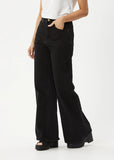 AFENDS Gigi Hemp Denim Flared Jeans - WASHED BLACK