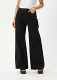 AFENDS Gigi Hemp Denim Flared Jeans - WASHED BLACK