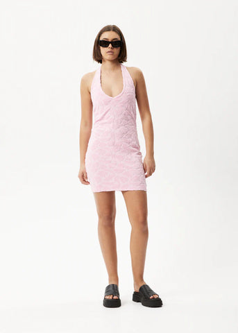 AFENDS - Rhye Recycled Terry Dress - POWDER PINK