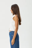 AFENDS Eliza Ribbed Sleeveless Shirt - WHITE