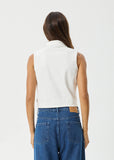 AFENDS Eliza Ribbed Sleeveless Shirt - WHITE