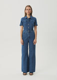 AFENDS Miami Denim Flared Leg Jumpsuit - AUTHENTIC BLUE
