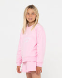 RUSTY Girls Thriving Relaxed Crew Fleece - SOFT ORCHID