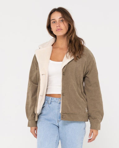 RUSTY - The Secret Relaxed Fit Cord Jacket - FADED PISTACHIO
