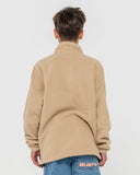 RUSTY Boys Core Division Fleece Quarter Zip - ABBEY STONE
