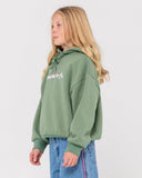 RUSTY Girls Essentials Hooded Fleece - GREEN