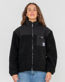 RUSTY Tonal Division Full Zip Polar Fleece - CARBON