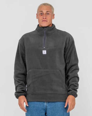 RUSTY Core Division Fleece Quarter Zip - COAL