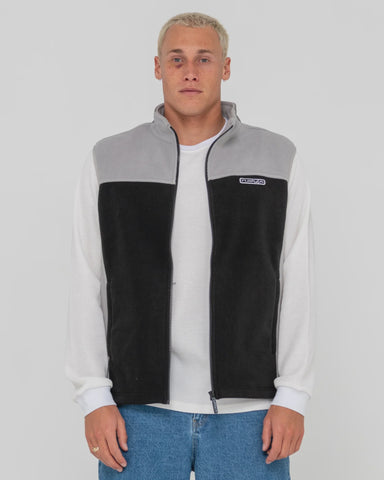 RUSTY On The Run Tech Fleece Vest - BLACK
