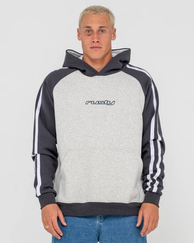 RUSTY Denny Raglan Hooded Fleece - ECRU MARBLE