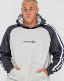 RUSTY Denny Raglan Hooded Fleece - ECRU MARBLE