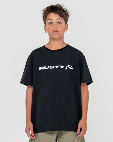 RUSTY Vital Short Sleeve Tee Boys - BLACK