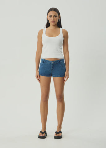 AFENDS Dallas Low RIse Denim Short - AUTHENTIC BLUE