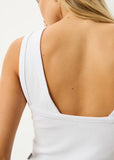 AFENDS Charlie Organic Rib Singlet - WHITE