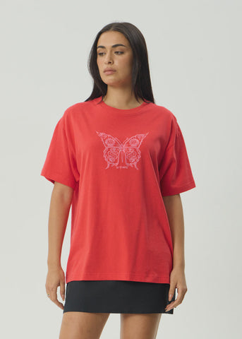 AFENDS Fly Away Oversized Tee - TOMATO